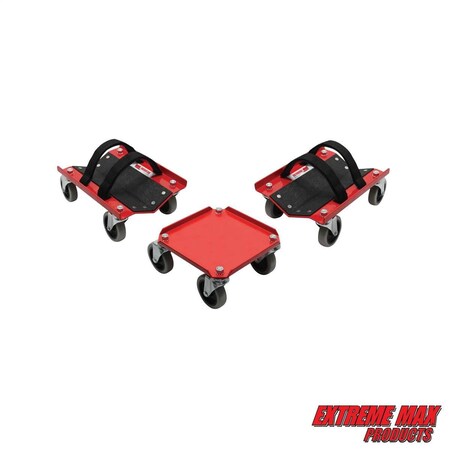 Extreme Max 5800.0228 V-Slides Snowmobile Dolly System - Steel, Red 5800.0228