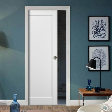 Sartodoors Pocket Interior Door, 32" x 80", White QUADRO4111PD-WS-32