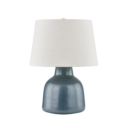 Hudson Valley Lighting Ridgefield 1 Light Table Lamp 19 In. Aged Brass/Ceramic Textured Navy L6027-AGB/C08