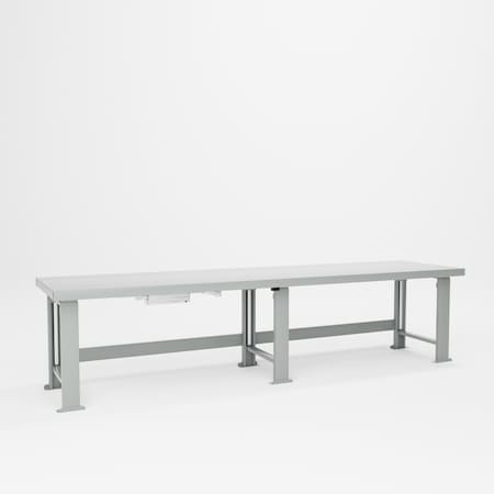 Pucel Steel Top Hydraulic Bench, 28 in W x 120 in L x 45 in H, Gray HBS-28120-E16