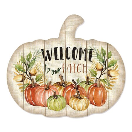 Homeroots Welcome Pumpkin Wood Plank Wall Art 416050