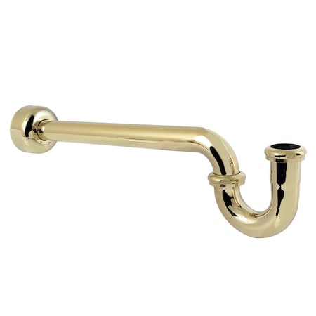 Kingston Brass 1-1/4 in. P-Trap with Box Flange, 18 in. Length, 18 Gauge, Polished Brass CC6182