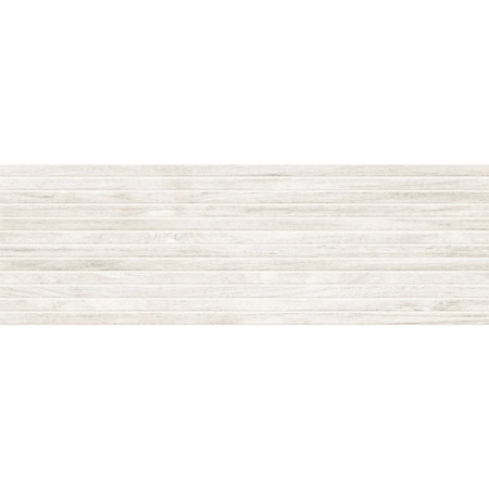 Andova Tiles SAMPLE-Flume Zephyr White 13-in. x 39-in. Subway Linear Wood-Look Matte Ceramic Wall Tile SAM-ANDFLU1457