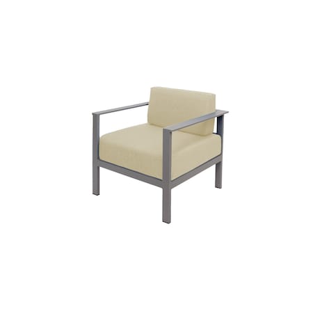 Bfm Seating Belmar Armchair with Sunbrella cushions, Soft Gray Frame PH6102SG-57012