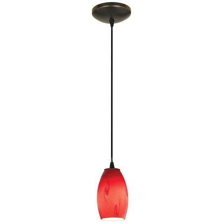 Access Lighting Merlot, Pendant, Oil Rubbed Bronze Finish, Red Sky Glass 28011-1C-ORB/RUSKY