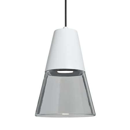 Besa Lighting Besa Timo 6 Pendant, Clear/White, Black Finish, 1x 9W LED 1XT-TIMO6WC-LED-BK