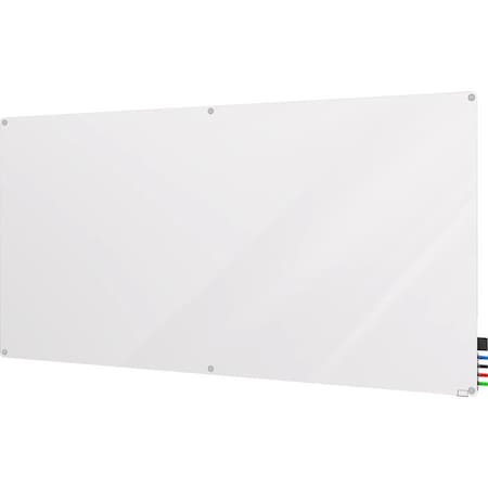 Ghent Dry Erase Board, Glass, 48 in, 96 in, No Frame Frame, White, Gloss HMYRN48WH