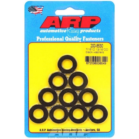 Arp 200-8530 Black Washers - 0.44 in. ID x 0.81 in. OD, 10PK ARP200-8530