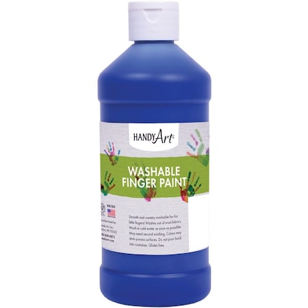 Handy Art Washable Finger Paint, Blue, 16 oz., PK6 241-030