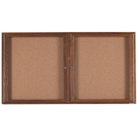 Aarco Enclosed Bulletin Board Red Oak Frame Walnut Stained, 36''Hx72''W WBC3672R