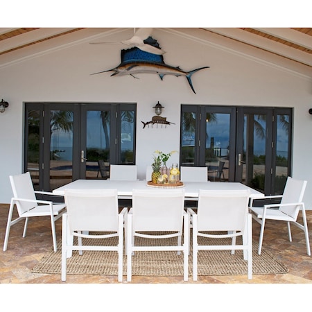 Panama Jack Outdoor Panama Jack Mykonos 9-Piece Rectangular Dining PJO-2401-WHT-9DA-GL