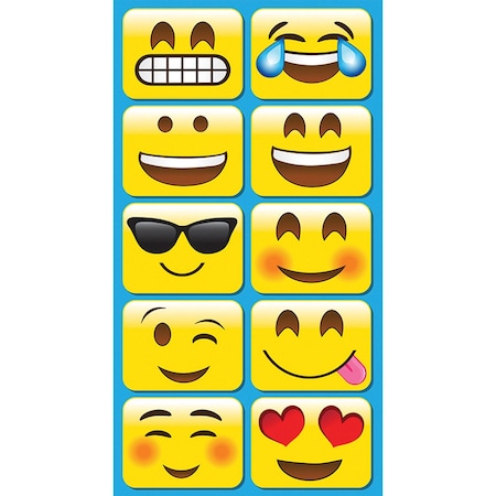 Ashley Productions Non-Magnetic Mini Whiteboard Erasers, Emotions Icons, 10PK 78005