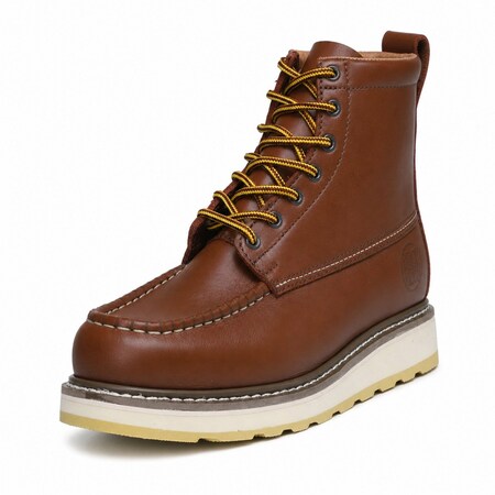 Handpoint Men's 6 in Leather Slip Resistant Durability Soft Toe Work Boots, 10 H84994EE-10