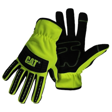 Cat Utility Gloves, Men's, M, Open Cuff, Spandex, Green CAT012250M