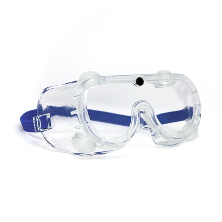 Optimax Anti-Fog Lens Clear Blue Color Indirect Ventilation Goggles, Adjustable Strap, PVC Frame, 12PK 152AF