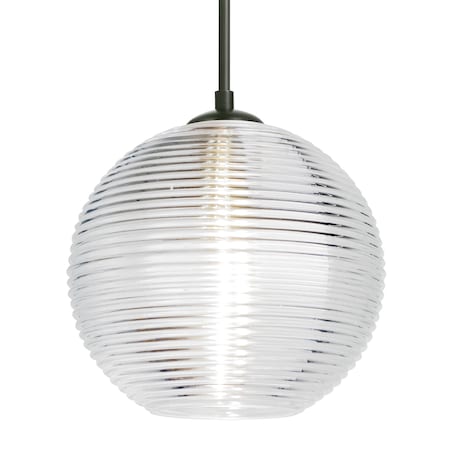 Besa Lighting Besa Kristall 8 Pendant, Clear, Black Finish, 1x 9W LED 1JT-461600-LED-BK