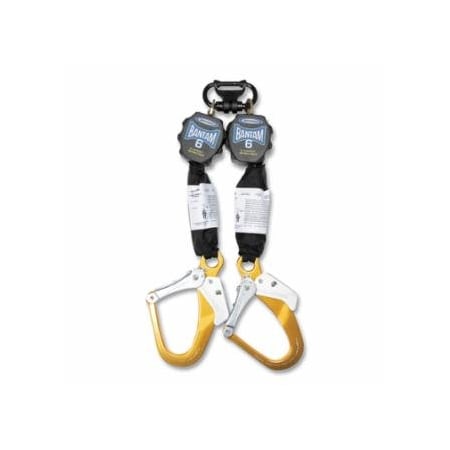 Werner 6 FT Bantam Compact Self Retracting Lifeline, Polyester Webbing, Aluminum Rebar Hook 865-R431006-R