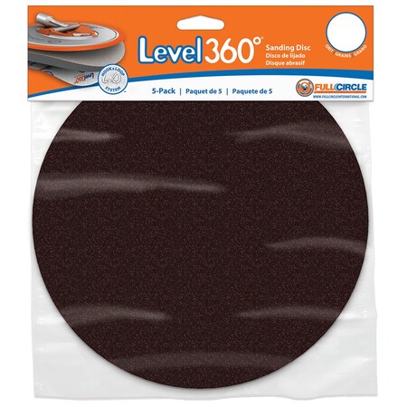 Full Circle International 8-3/4" Full Circle SD280-5 Level360 Hook and Loop Sanding Disc, 280-Grit, 5-Pack SD240-5