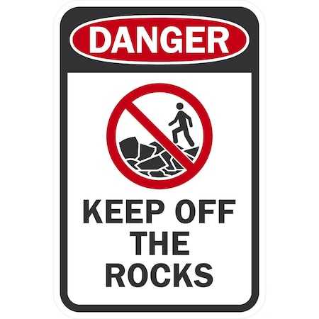 Lyle Keep Off The Rocks (with Graphic), 12x18, Non-Reflective, White G-4492-NA_12x18