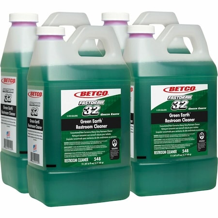 Betco Fastdraw 32 Green Earth Restroom Cleaner, Citrus Floral, 2 L Bottle, 4PK 5484700