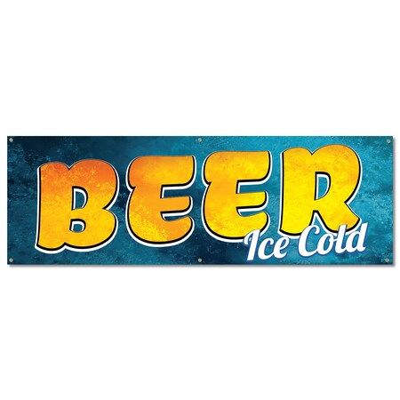 Signmission Beer Ice Cold, 24 Inch, Banner B-72-30349