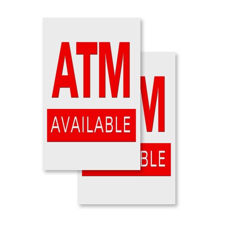 Signmission Atm, Vinyl Decals Only 24 Inch x 36 Inch, Vinyl Decal, 2PK DSB-2436-2PACK-Atm
