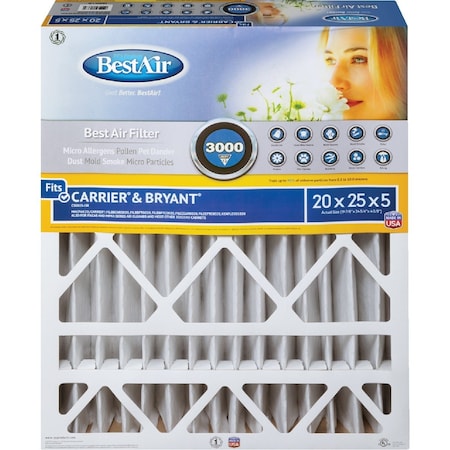 20'' x 25'' x 5'' Carrier/Bryant MERV 13 Deep Pleat Furnace Filter