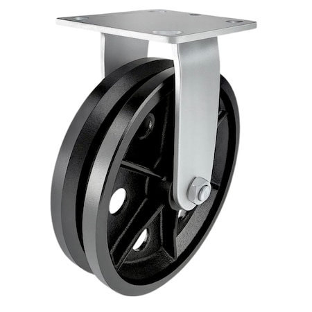 Hyw Products Heavy Duty Caster 8in V-Groove Wheel, Rigid 40-80R-A1-VG