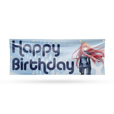 Signmission Happy Birthday Anime, 48 Inch x 120 Inch, Vinyl Banner B-120-30691