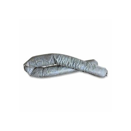 Spilfyter Sorbent Sock, 3 in W x 4 ft L, Universal, 100% Recycled Materials, Gray, 15PK 920-G-30