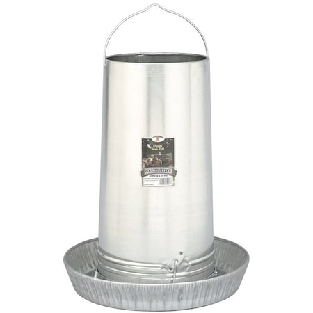Little Giant Poultry Feeder, 40 lb Capacity, Rolled Edge, Galvanized Steel 914273
