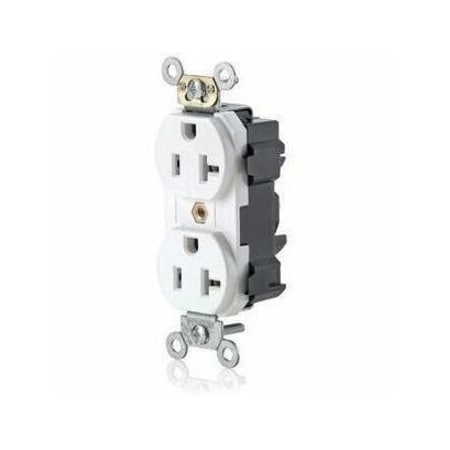 Leviton Straight Blade Receptacle, 5-20R, 20 A, 125V AC, Flush Mount, Self-Grounded M5362-SW