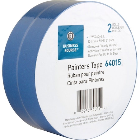 Business Source Multisurface Painter's Tape 1" Width x 60 yd Length, PK2 64015