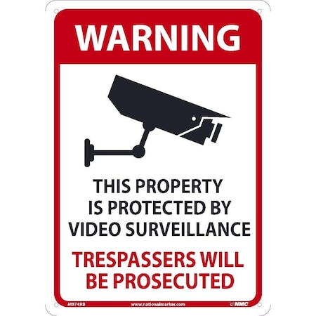 Nmc No Trespassing Video Surveillance Sign, M974RB M974RB