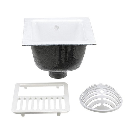 Zurn Floor Sink, White, 12 in L, 12 in W FD2375-NH3-H