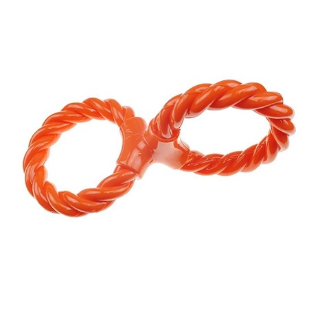 Infinity Dog Toy, Rope Double Ring Twist Tug, Thermoplastic Rubber, Orange ZD2053 69