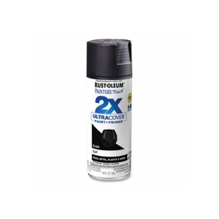 Rust-Oleum Painter's Touch Ultra Cover 2x Spray, 12 oz, Flat Black, Gloss Finish, 6PK 647-334020
