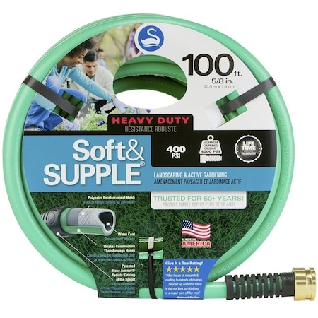 Swan 100 ft L Garden Hose, Rubber Tube, Green CSNSS58100
