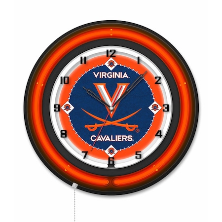 Holland Bar Stool University of Virginia 19 Double Neon Wall Clock Clk19BK