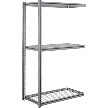 Global Industrial 3 Shelf, Heavy Duty Boltless Shelving Z Beam Add On, 48Wx36Dx96H, Wire Deck B3153778