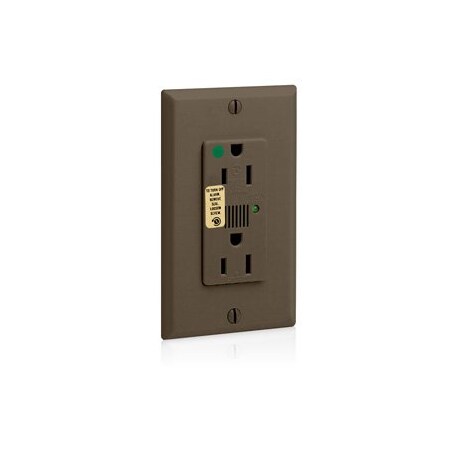 Leviton Surge Protector Receptacle, 15 Amp, 125 Volt, 5-15R NEMA, Brown 8280