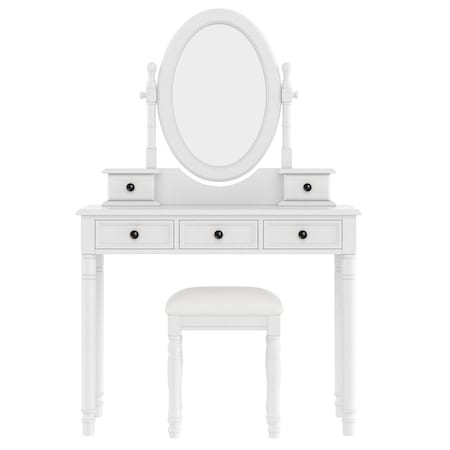 Homeroots 38" White Wood Mirrored Dresser 691685