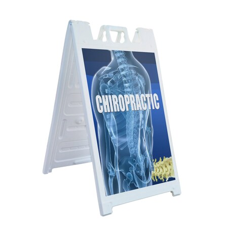 Signmission Chiropractic, A-Frame & 2 Decals Installed, Heavy-Duty Plastic Frame SBHD-D-2436-Chiropractic