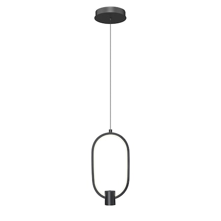 Z-Lite Saros Matte Black 1 Light Pendant 4101-7MB-LED
