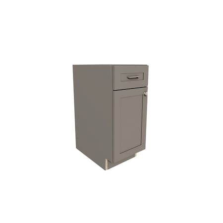 Rigel Cabinetry Kitchen Base Cabinet, 15 in W, 1-Door/1-Drawer, Gray, Solid Wood RTA - 806192