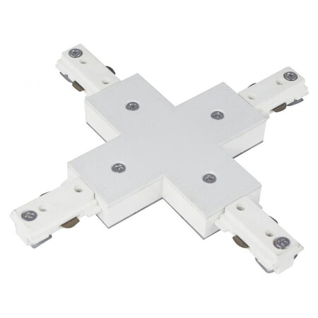 Cal Lighting Frosted White X Connector with Power Entry for HT Track Systems HT-284-BK