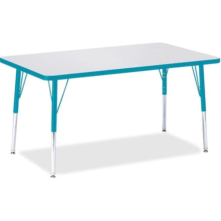 Jonti-Craft Berries Rectangle Activity Table, 30 in. x 48 in., A-height, Freckled Gray/Teal/Gray 6473JCA005