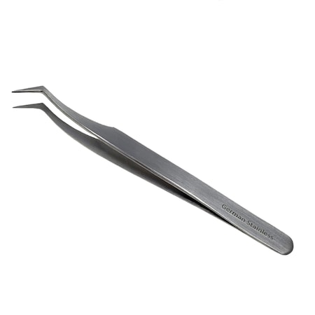 A2Z Scilab Angled Lab Tweezers, Shouldered, Pointed, 4.5 Inch Forceps, Stainless Steel A2Z-ZR-JF-6