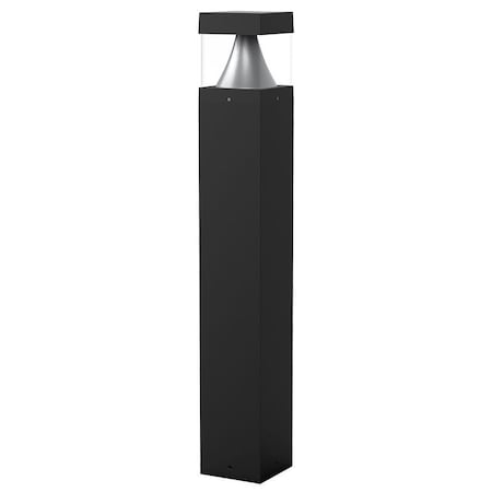 Westgate BOLLARD 42in SQUARE FLAT TOP LOUVER CLEAR LENS ADJ. 12-22W 30/40/50K, BLACK, 12-22W, 30K/40K/50K BOL-42-S-C-C-MCTP-BK