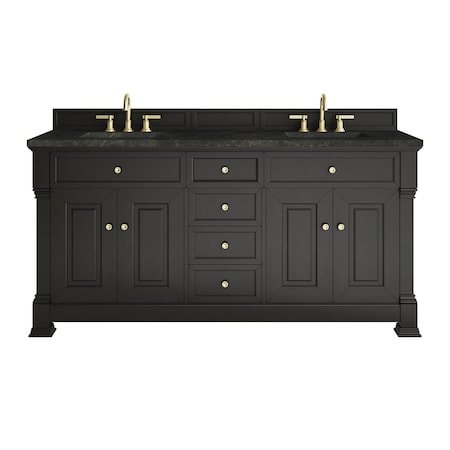 James Martin Vanities Brookfield 72" Double Vanity, Black Onyx, w/ 3 CM Phantome Eclos Top 547-V72-BKO-3PHT